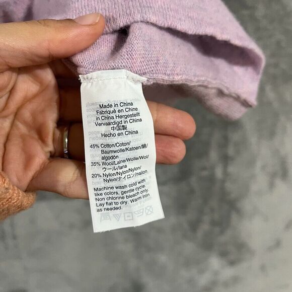 J Crew New Pink Teddie Cotton Wool Blend Lightweight Sweater Size Medium? - Picture 4 of 7